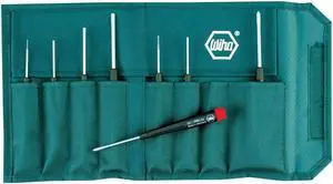 Wiha 26199 8 Piece Precision Slotted & Phillips Screwdriver Pouch Set