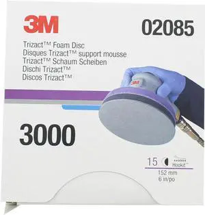 3M 02085 Trizact Hookit 6 Inch P3000 Grit Foam Disc, 1 Disc