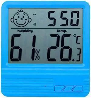 OUTEST 3 in 1 digital LCD thermometer hygrometer, digital humidity temperature meter hygrometer Indoor CX-301B (Blue)