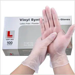 Basic Medical™ Premium Single-Use Medical Grade  Vinyl Synthetic Exam Gloves, Latex Free/ Powder Free/Protein Free, Local Seller 100pcs/Box