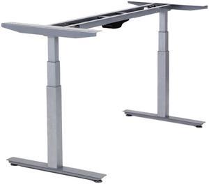 RISE UP dual motor electric adjustable height width standing desk frame with memory premium quality sit stand up ergonomic home commercial office desk base legs base table no desktop computer gray