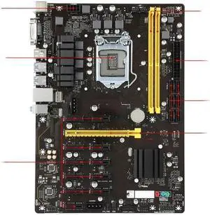 for 1PC TB250-BTC PRO Motherboard for 1PC B250 LGA 1151 32GB ATX DDR4 PCI-E 3.0 Professional