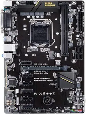 Mining Motherboard Fit for H110-D3A B250 Motherboard forGIGABYTE GA-H110-D3A LGA 1151 DDR4 GA-H110-D3A 32GB Desktop Motherboard Computer 6PCIE