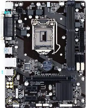 Computer Motherboards Fit forGIGABYTE GA-H81M-DS2-C Motherboard LGA 1150 H81 DDR3 PCI-E 2.0 SATA 2 USB3.0 Micro ATX Placa-mãe for Core i7i5
