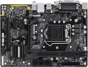 Motherboard Fit forGigabyte GA-B250M-D3V for 6/7th Gen forIntel LGA 1151 with I/O Back Plate Shield - Industrial PackagedNon-Original Packaging