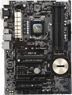 Motherboard Fit forASUS Z97-C forIntel LGA 1150 with I/O Back Plate Shield