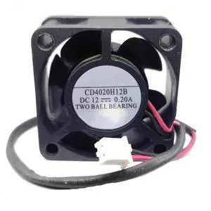 DC12V 0.20A CD4020H12B 4020 4cm 2-Wire Double Ball Bearing Cooling Fan