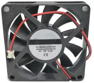 DC12V 0.29A HD7015B12H 7015 7cm 2-Wire Double Ball Bearing Cooling Fan