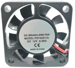 DC12V 0.06A FSY40S12L 4010 4cm 2-Wire Cooling Fan