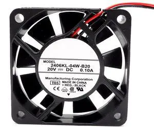DC20V 0.10A 2406KL-04W-B20 6015 6cm 2-Wire Silent Cooling Fan