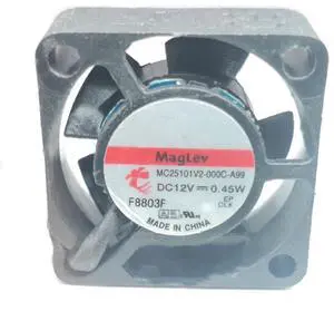 DC12V 0.45W MC25101V2-000C-A99 2510 25mm 2-Wire Magnetic Bearing Cooling Fan