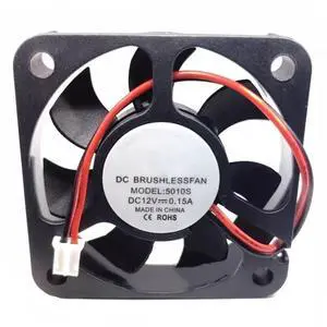 DC12V 0.15A 5010S 5010 5cm 2-Wire Silent Cooling Fan