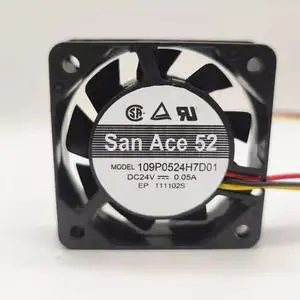 DC24V 0.05A 109P0524H7D01 5015 5cm 3-Wire Double Ball Bearing Inverter Cooling Fan