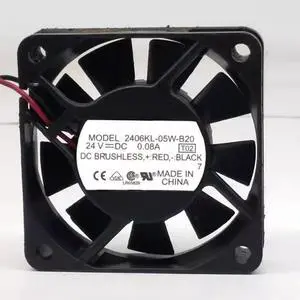 DC24V 0.08A 2406KL-05W-B20 6015 6cm 2-wire double ball bearing inverter cooling fan