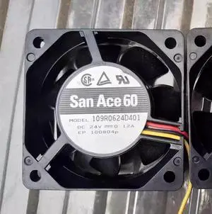 DC24V 0.12A 109R0624D401 6025 6cm 3-wire double ball bearing inverter cooling fan