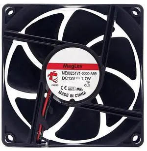 DC12V 1.7W ME80251V1-000C-A99 8025 8cm 2-wire chassis cooling fan