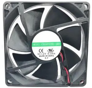 DC12V 0.08A CHA8012RL-20B 8020 8cm 2-Wire Silent Cooling Fan