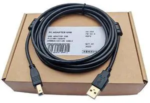 USB-B Suitable PLC Programming Cable Programming Cable USB to T-Square Dual Magnetic Ring Anti-Interference