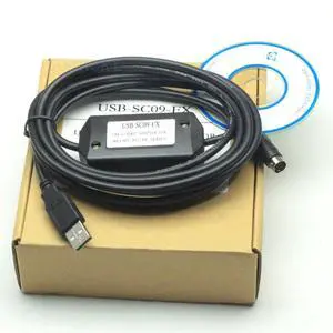 New PLC Programming USB-SC09-FX Cable forMitsubishi MELSEC USB to RS422 Adapter
