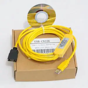 10 PCS  Usb-cn226 Programming Cable  forOmron Cs/cj Cqm1h Cpm2c PLC,Support Win7 Yellow