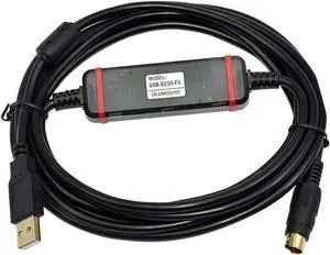 10 PCS  USB-SC09-FX forMitsubishi FX1N FX2N FX1S FX3U Series PLC Programming Cable Data Download Cable (FTDI Chip Type)