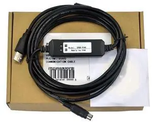 10 PCS  Applicable PLC Programming Cable Computer Data Download Cable Communication Cable USB-FAS Dual Chip Design Industrial Grade (3 Meters)
