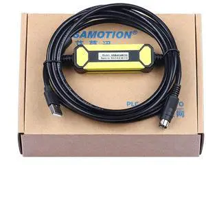 10 PCS  Applicable USBACAB230 DVP Series PLC Programming Cable ES, EX, EH, EC Download Data Cable Black Economy