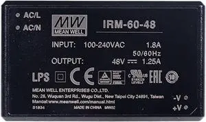 IRM-60-48 60W PCB assemble Encapsulated Power Module 110V/220V AC to 48V DC 1.25A Module type Power Supply
