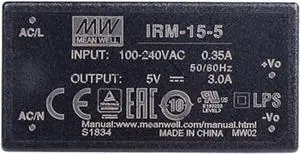 IRM-15-5 15W PCB-mount assemble Encapsulated Power Module 110V/220V AC to 5V DC 3A 15W Module type Power Supply