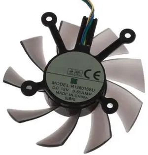 Graphics Card Cooling Fans Suitable forASUS R9 250X GTX 460 550 550TI 650 750 HD 6850 7770 7850 EAH 5830 8600 9800 Series Desktop R128015BU 75mm 12V 0.5A 4Pin Video Card Cooler Fans GPU Fan