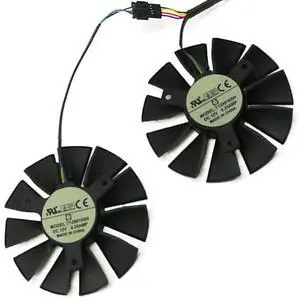 4Pin Graphics Card Cooling Fans Suitable forASUS Strix GTX 1060 960 950 750ti EX GTX 1050 1050Ti R9 370 Series Desktop T128010SH 75mm 12V 0.25A 4PIN Video Card Cooler Fans GPU Fan