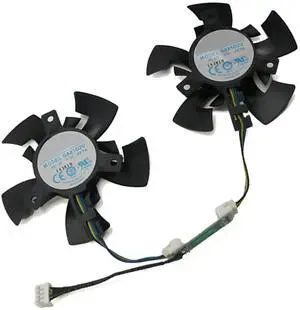 Graphics Card Cooling Fans Suitable forPowerColor DATALAND R9 285 380 270 270X Series Desktop GA81O2U 75mm 12V 0.38A 4Pin Video Card Cooler Fans GPU Fan (2PCS)