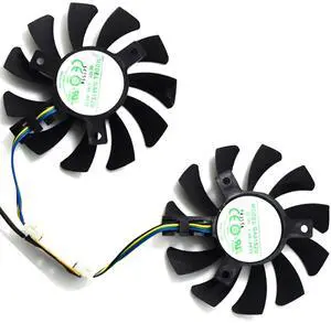Graphics Card Cooling Fans Suitable forZOTAC GeForce GTX 970 Series Desktop GA81S2U GA81O2U 75mm 12V 0.38A 4Pin Video Card Cooler Fans GPU Fan (2PCS)