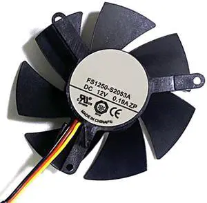Graphics Card Cooling Fans Suitable forGigabyte GT 1030 GTX 1050 1050Ti Low Profile GV N710 GTX 710 Series Desktop FS1250-S2053A 47mm 12V 0.19A 3Pin Video Card Cooler Fans GPU Fan