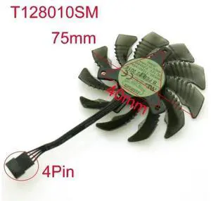 3pcs/Lot T128010SM DC12V 0.20AMP 75mm 4Pin VGA Fan for GTX670 GTX580 560ti GTX770 Graphics Card Cooling Fan