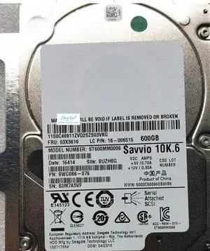 (NOT FOR HOME PC!) for Server 600G 10K 2.5 03X3616 00LA938 Hard Drive