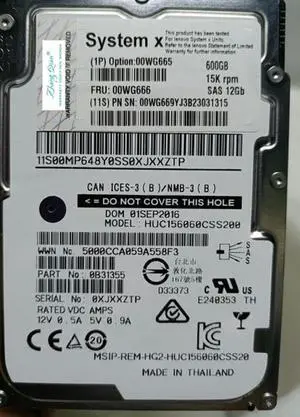 (NOT FOR HOME PC!) for 00WG666 600G 15K 12G 2.5 00WG666 00WG665 Server Hard Drive