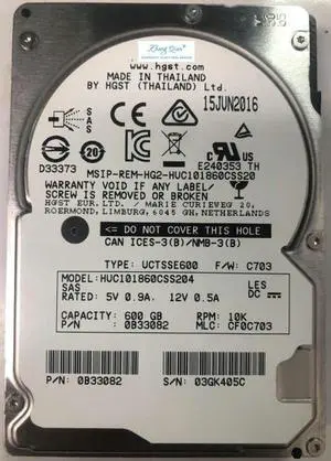 (NOT FOR HOME PC!) for 0P6GJX P6GJX 600G 10K 2.5 12G HUC101860CSS204 Hard Drive