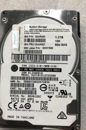 (NOT FOR HOME PC!) for 00AR327 00AR400 00AR480 1.2T 10K 2.5 V7000 GEN2 Hard Drive