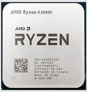 CPU A N R9 5950X CPU 3.4 GHz 16 Cores 32 Threads Office Gaming Processor AM4 100-000000059 R 9 5950X 7NM L3=64M Accessories
