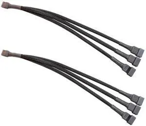 4-pin 1 to 3 Way PWM Fan Splitter Cable Cooled 1 to 3 Way Tap Sleeve Extension Braided Cable Extension Fan Connector