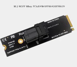 M.2 NGFF Mkey PCIeX4 X8 x16 to SFF8643 SFF8639 Convert Card Extend Adapter PH49-M2 2280 PCIE 4.0 3.0 SSD Data Transfer Dongle