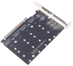 PCIe X16 4.0 5.0 to M.2 NVMe SSD 4Port Convert Card Computer Motherboard Expansion Adapter with 4 Instruction Light for Computer