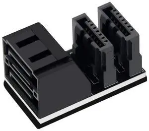 Double SATA 7Pin Female to 7Pin Male 90 180 Angled Turning Connector Power Adapter Elbow Motherboard Converter PC Space Test