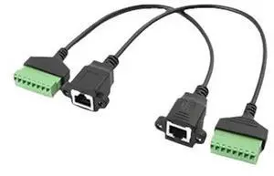 RJ45 Ethernet Convert Cable Female Seat Plug to No Soldering Terminal Broadband Pure Copper Computer LAN Network Extend Wire