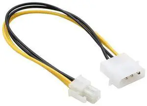 Square 4 Pin to Mini 4 Pin Cable Splitter Power Supply to Motherboard P3 Power Supply Cord Extend Adapter for PC CPU Computer