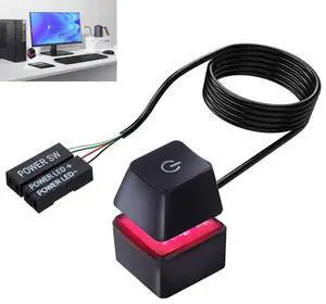 Desktop Computer Power Switch ON/OFF Colorful Backlight Mechanical Shaft Key External Remote Start PC Motherboard Reset Button