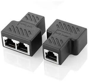 RJ45 Gbps Network Cable Connector Extend Wire Adapter RJ45 8 Core Shielded Direct Head One Divided Two Converter Cable Splitter