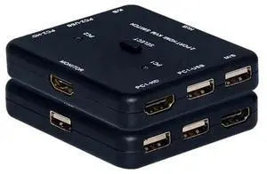 2 Port KVM Switch 4K HDMI-Compatible Splitter USB Hub Transfer Adapter Phone Charger Multiple Expander Dock for LCD Computer