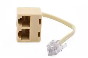 RJ11 to 6P4C Wire Adapter Telephone Ethernet Cord Converter Landline Male to Female Plug Separator 1 In 2 Out Cable Splitter